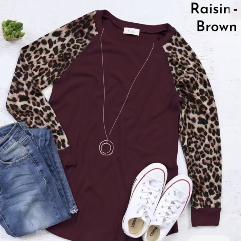 Leopard Sleeve Top